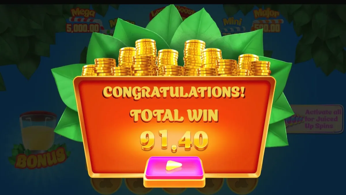 Lucky Lemons 2 Juiced Up slot game interface featuring vibrant citrus symbols and pop-art aesthetic.